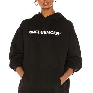 Departure Black Hoodie with Influencer Print